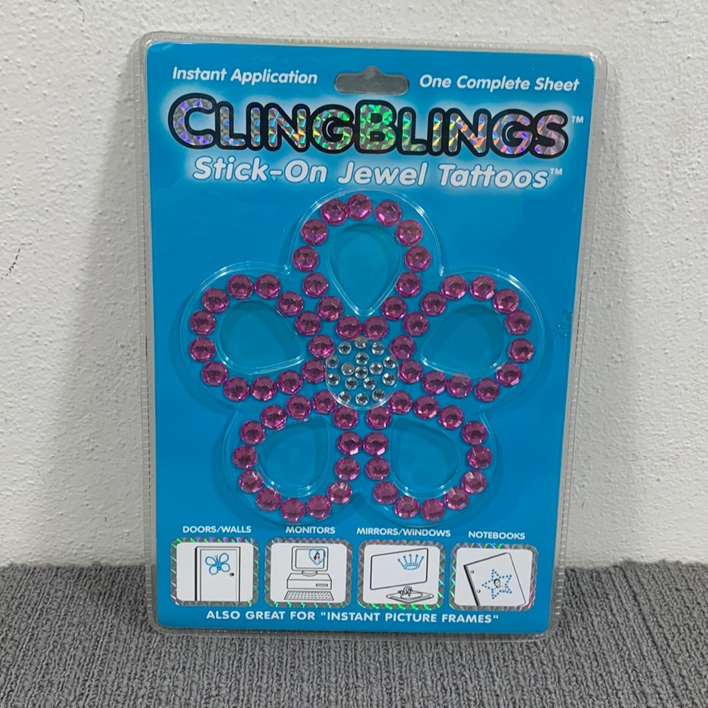 ClingBlings Stick-On Jewel Tattoos 1 Complete Flower Set Instant Application New